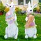 2PCS Large Easter Yard Decorations – Outdoor Bunny Signs with Metal Stakes, Waterproof Lawn and Garden Pathway Decorations